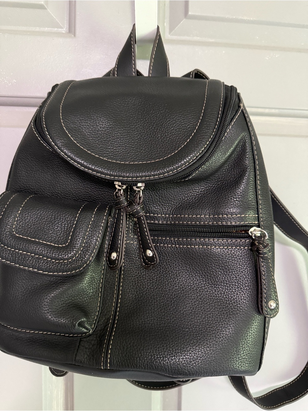 Black Leather  Backpack - Classic Everyday Carry
